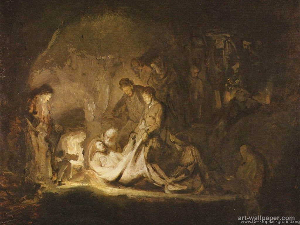 1024x768 Entombment Of Christ Rembrandt Wallpaper Desktop Background