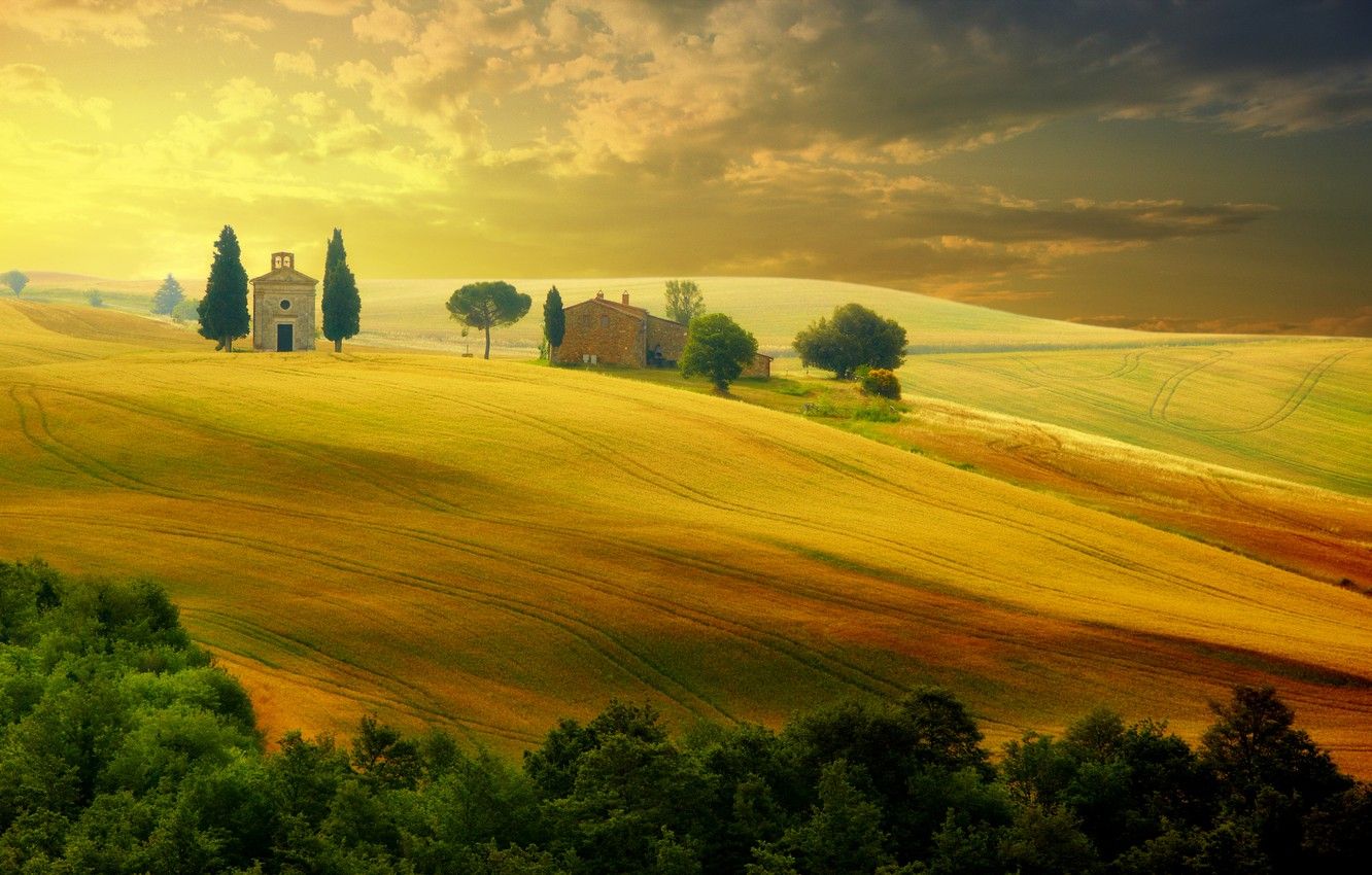 1332x850 Wallpaper Summer The Sky Trees Landscape Sunset Nature Italy Summer Landscape Sky Trees Italy Nature The Countryside Sunset Tuscany Image For Desktop Section 1087 1077 1081 1079 1072 1078 1080