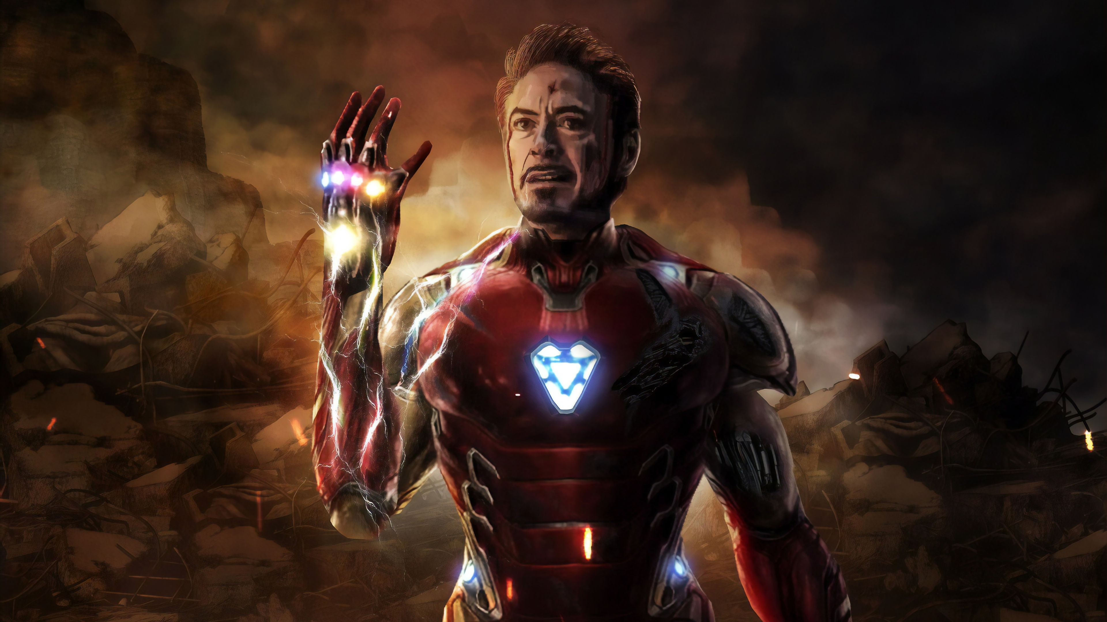 3840x2160 Avengers Endgame Iron Man Tony Stark Infinity Stones Wallpaper 8k Ultra Hd