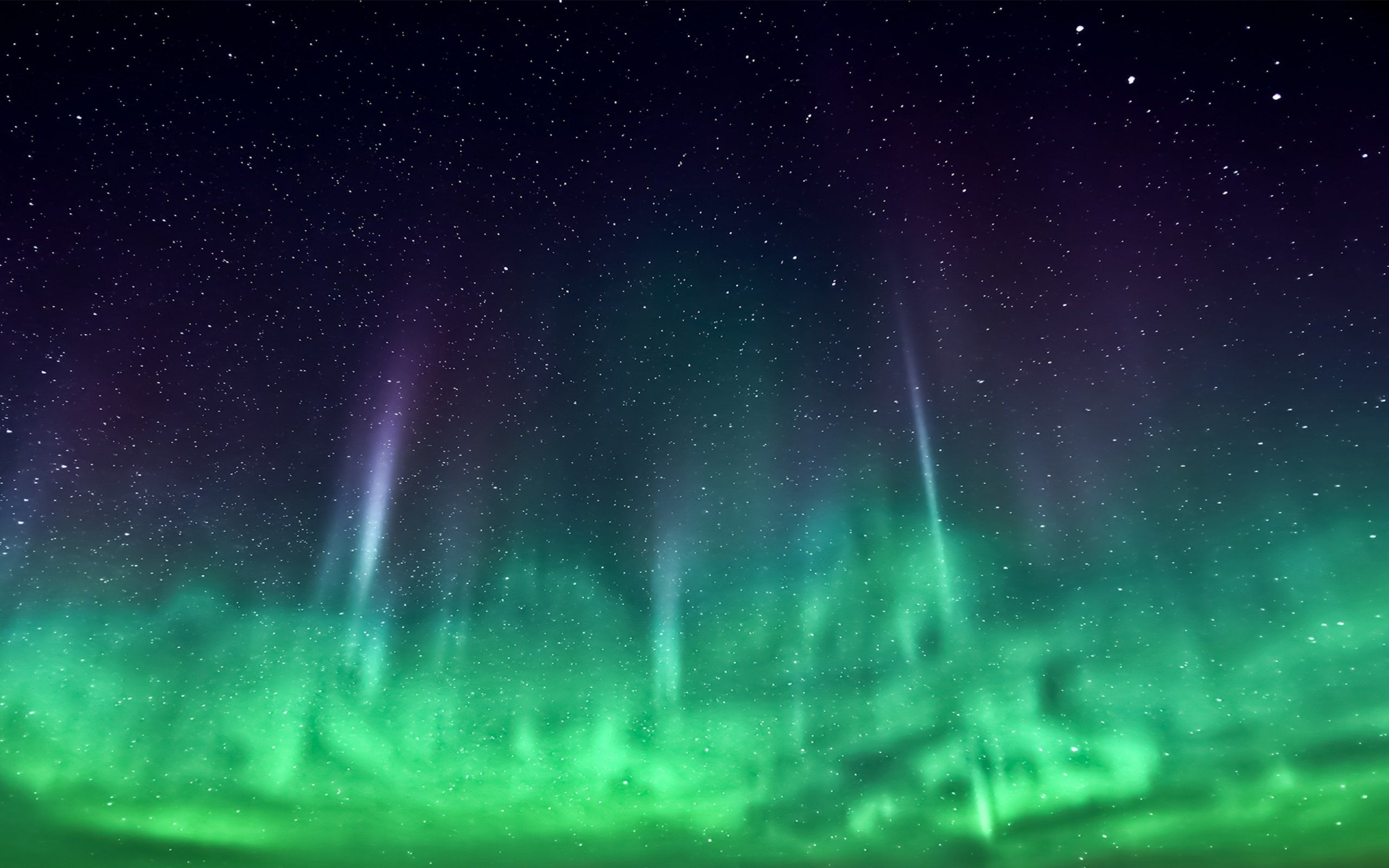 2560x1600 Green Light Sky Aurora Borealis Stars Northern Space Wallpaper