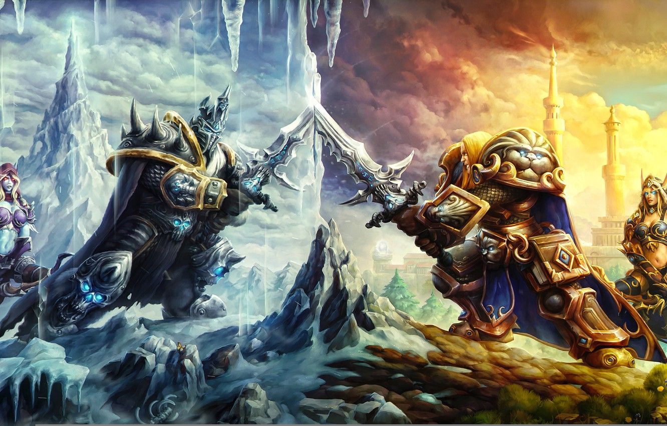 1332x850 Wallpaper Warcraft Art Arthas Sylvanas Heroes