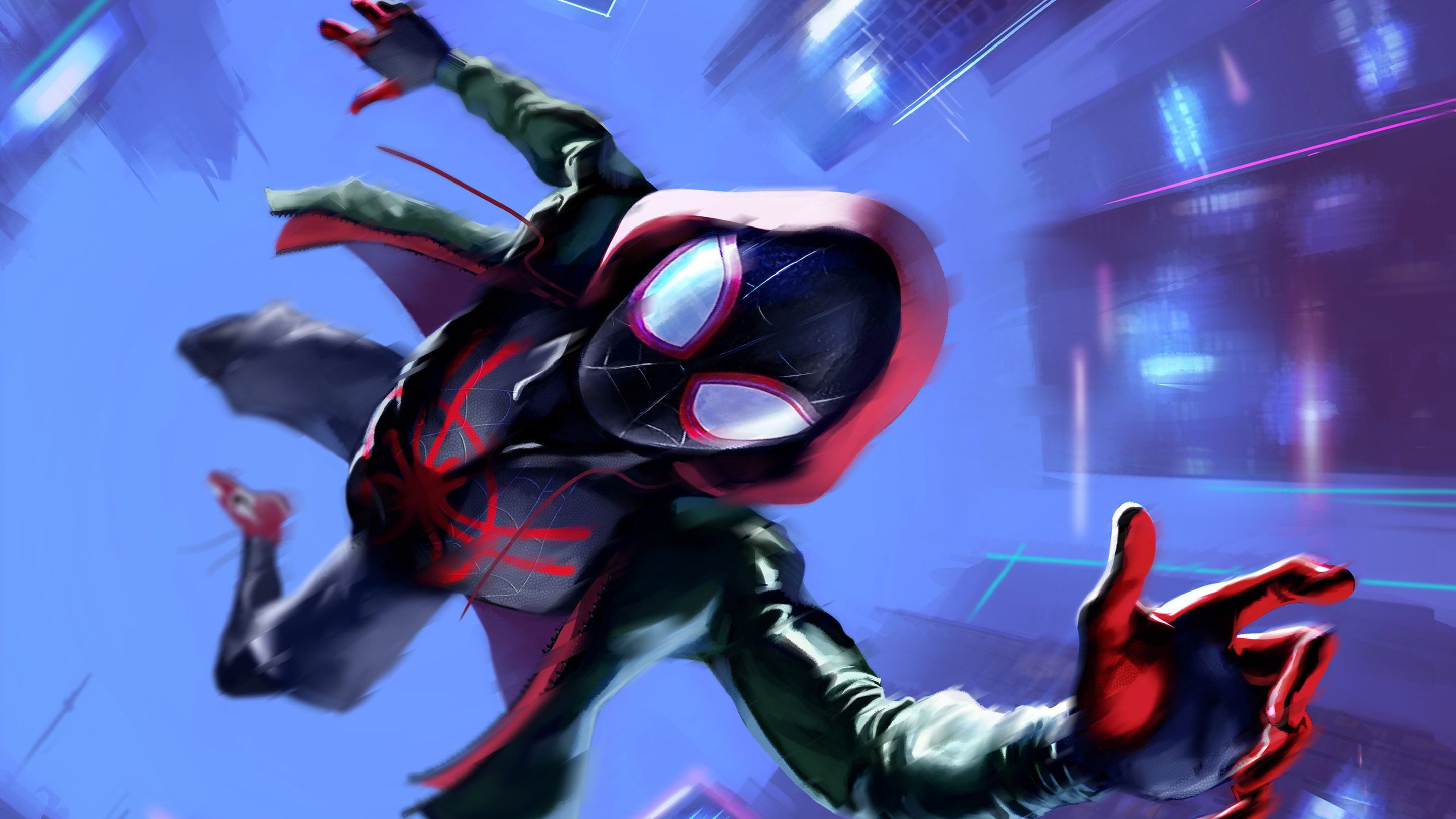 2880x1620 Miles Morales In Spider Man Into The Spider Verse Wallpaper Hd