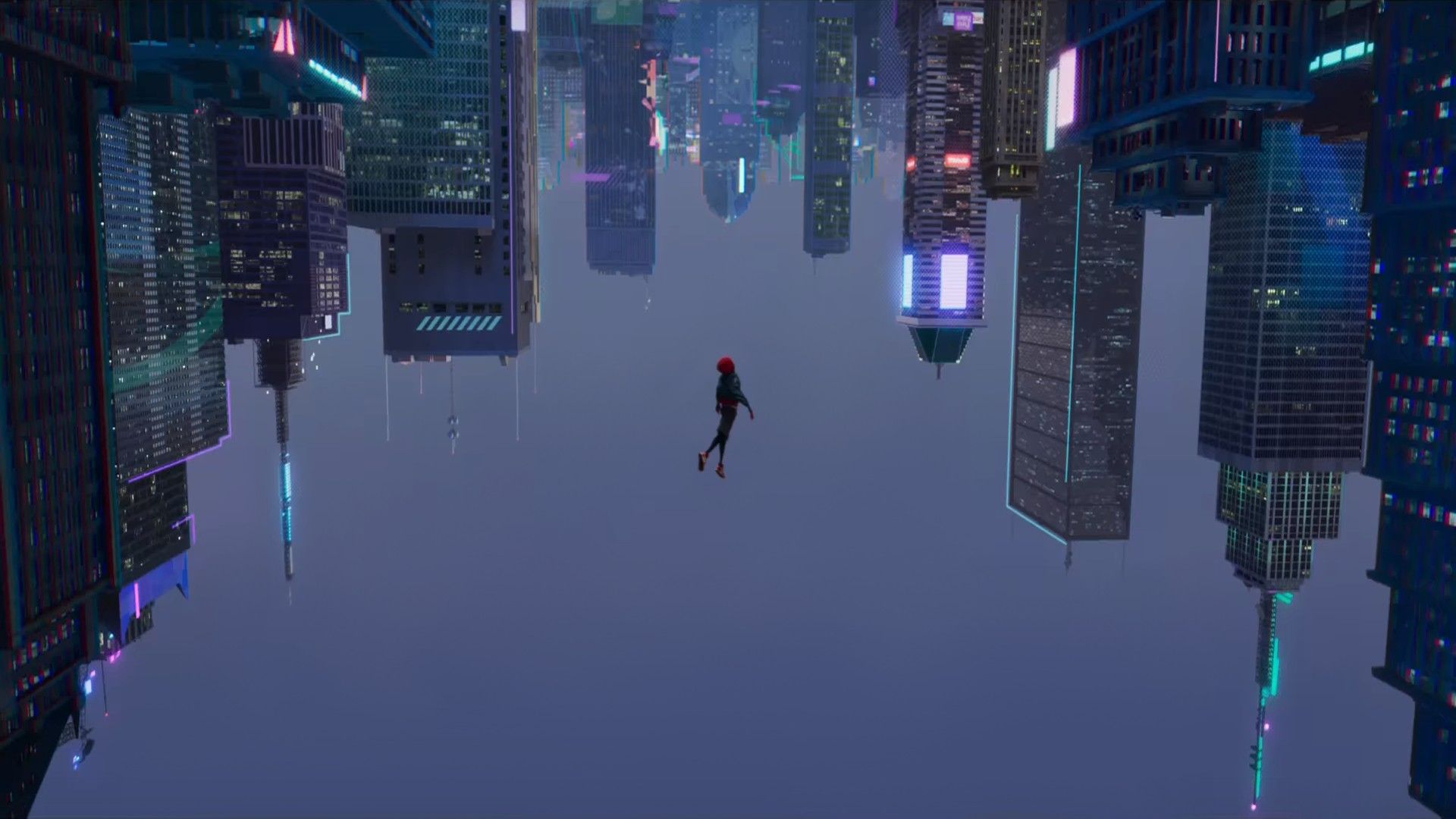 1920x1080 Miles Morales Spider Man Skyscraper Neon Lights Wallpaper Hd Desktop And Mobile Background