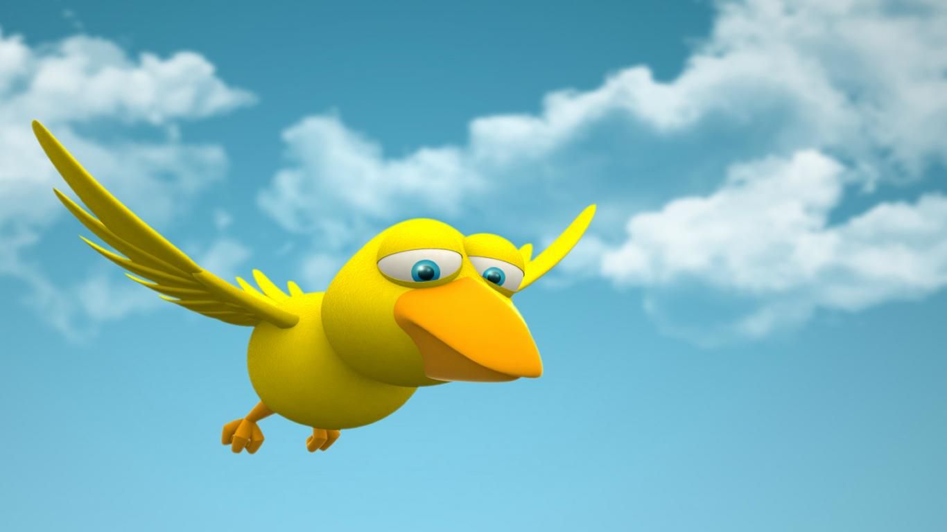 1366x768 Desktop Cute Birds Wallpaper Bird In The Sky Cartoon 1366x768 Wallpaper