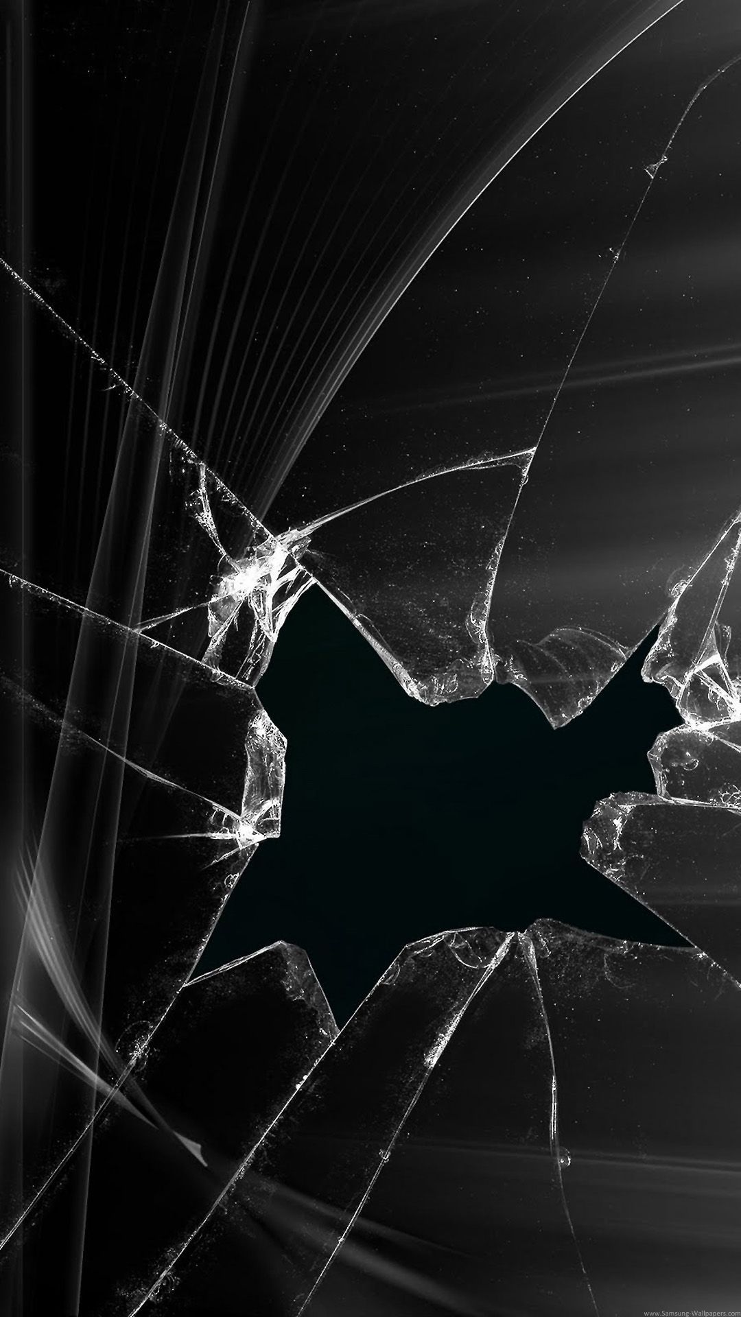 1080x1920 Broken Screen Wallpaper Black Abstract Picture Cracked Screen