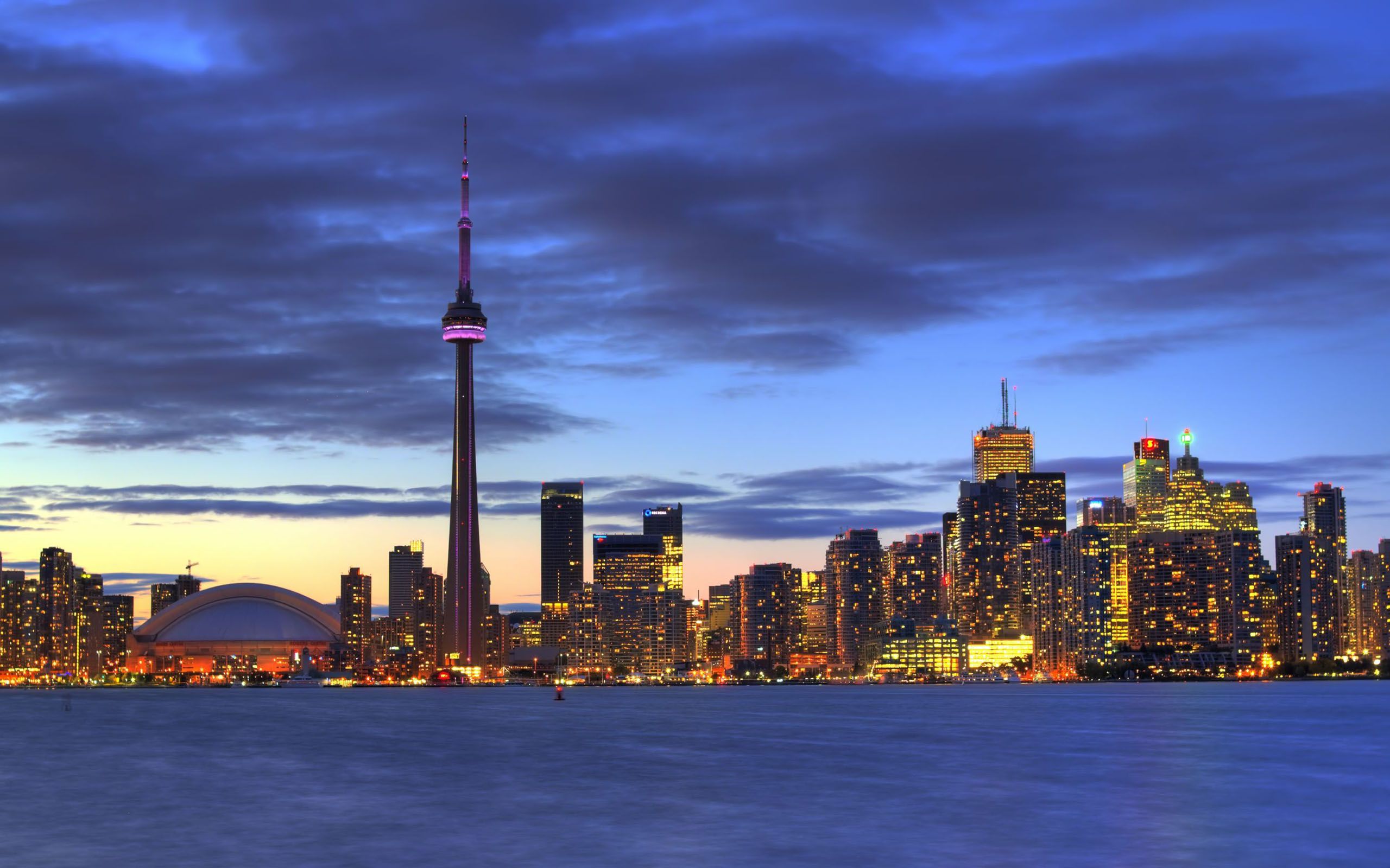 2560x1600 Toronto Skyline Night Canada Free Picture Hd Photo