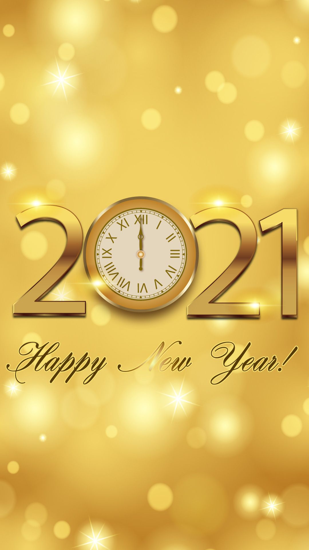 1080x1920 Happy New Year 2022 Golden Background