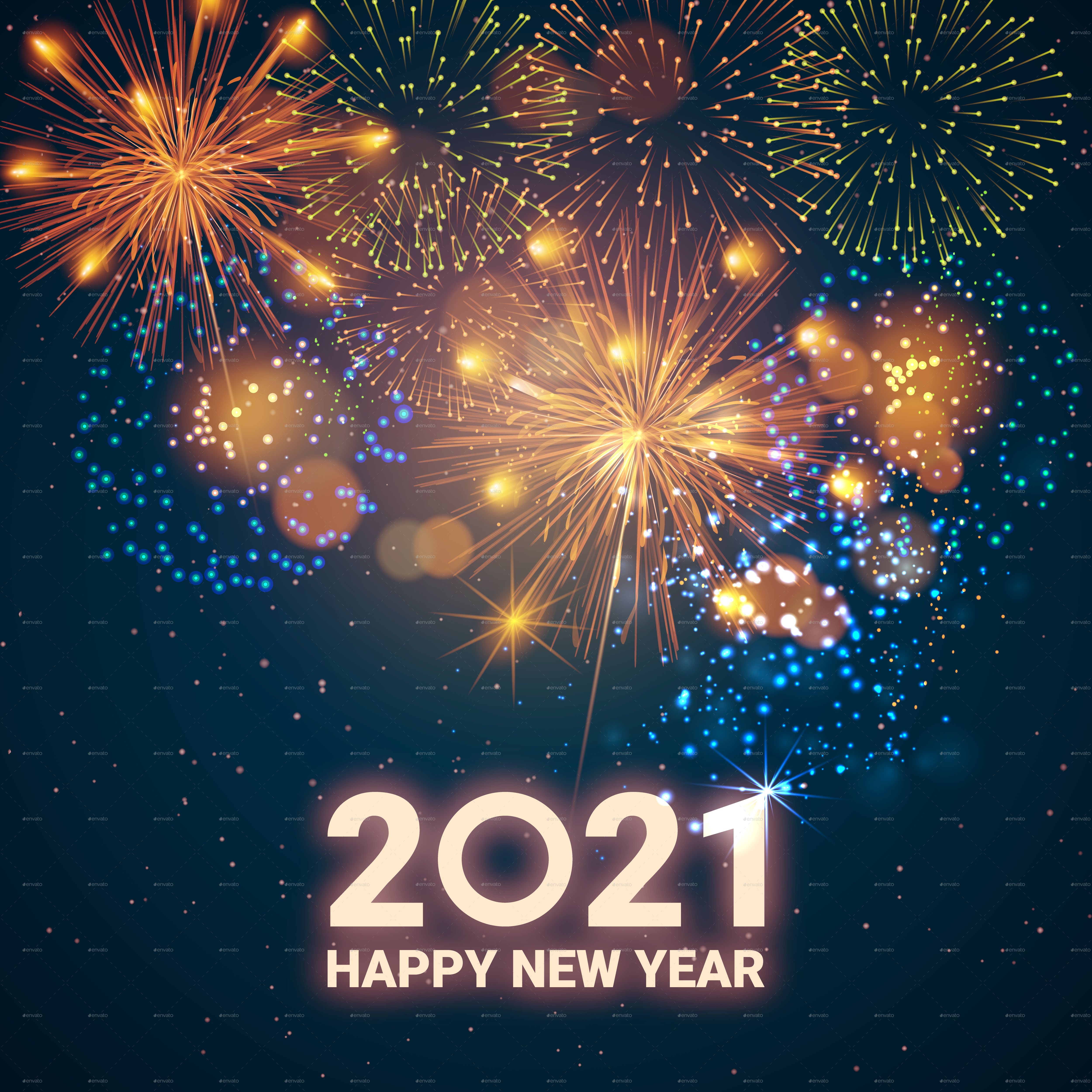 5000x5000 Greeting Card Happy New Year 2021