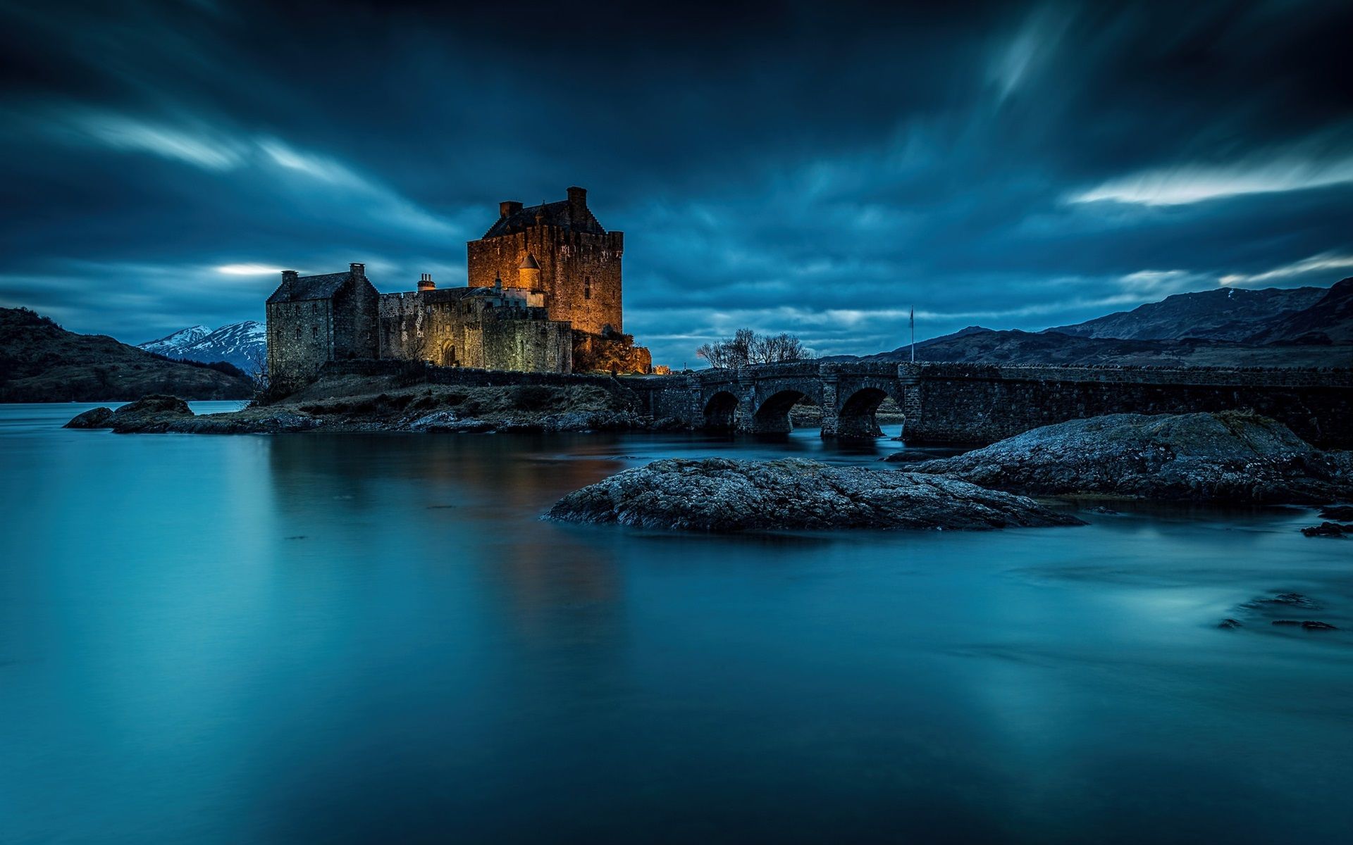 1920x1200 Eilean Donan Castle Scotland Night Lake 750x1334 Iphone 8 7 6 6s Wallpaper Background Picture Image