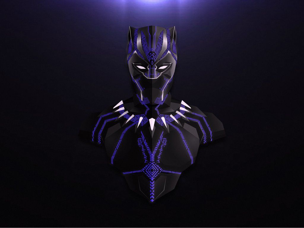 1024x768 Desktop Wallpaper Black Panther Avengers Infinity War Minimal