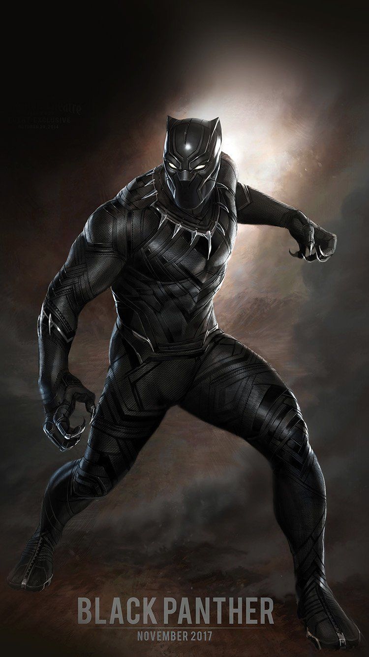 750x1334 Iphone 8 Wallpaper Black Panther Art Hero