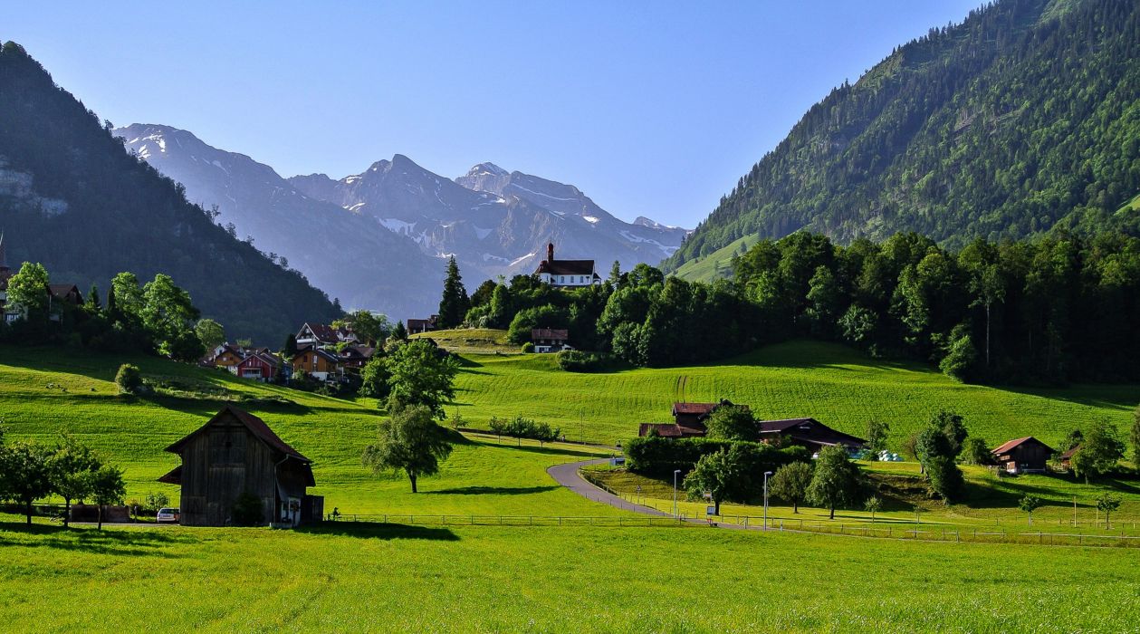 1259x700 Switzerland Town Countryside Landscapes Houses Trees Grass Green Spring Nature Forest Beauty Life Mountains Farms Wallpaper 3840x2136 628484 Wallpaperup