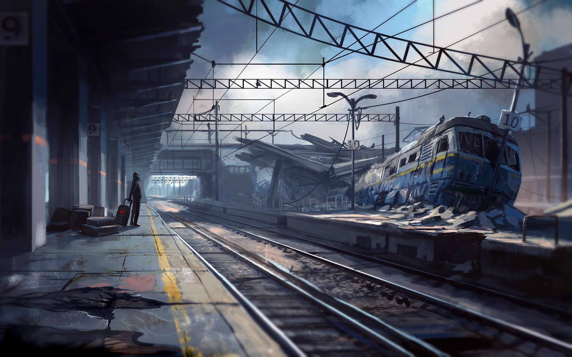 1920x1200 Download Wallpaper Train Railroad Station Railway 1920x1200 The Accident At The Railway Station