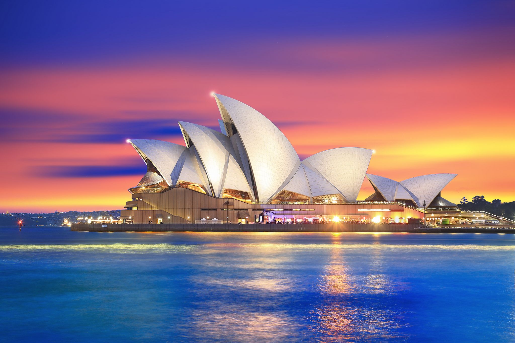 2048x1365 Sunset Over Sydney Opera House Hd Wallpaper Background Image 2048x1365