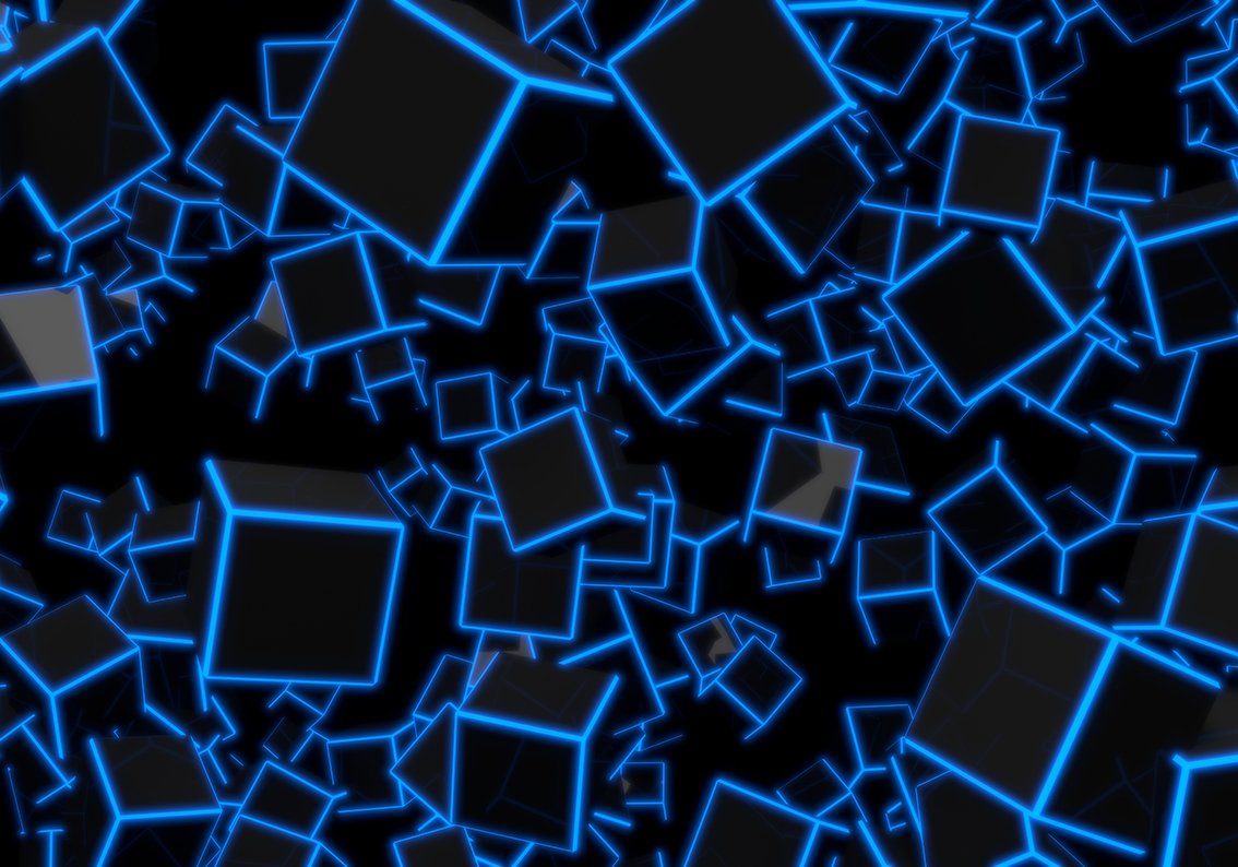 1134x794 3d Blue Neon Cubes Woven Self Adhesive Removable Wallpaper Modern Mura