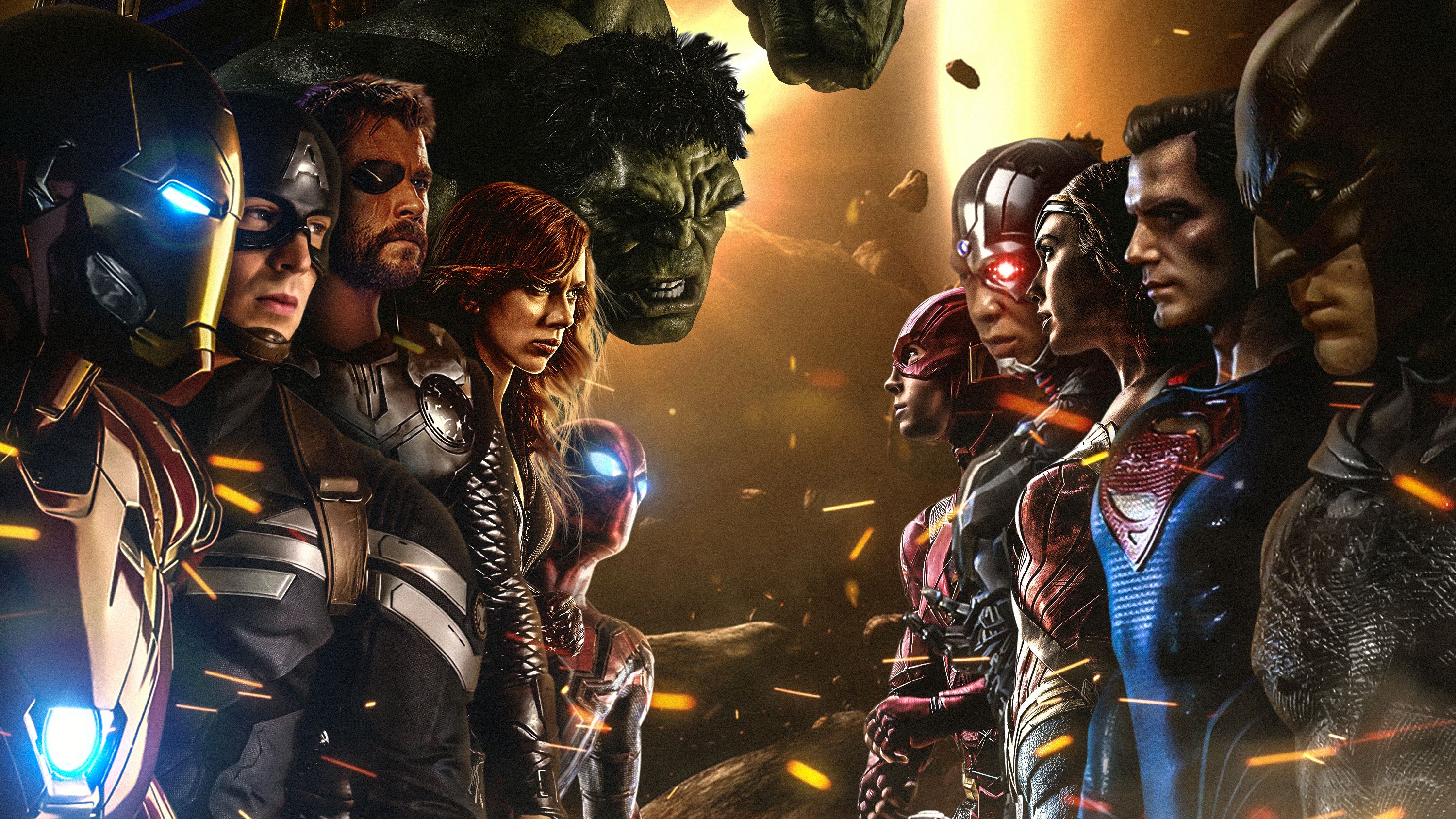 3000x1688 Avengers Vs Justice League Wallpaper