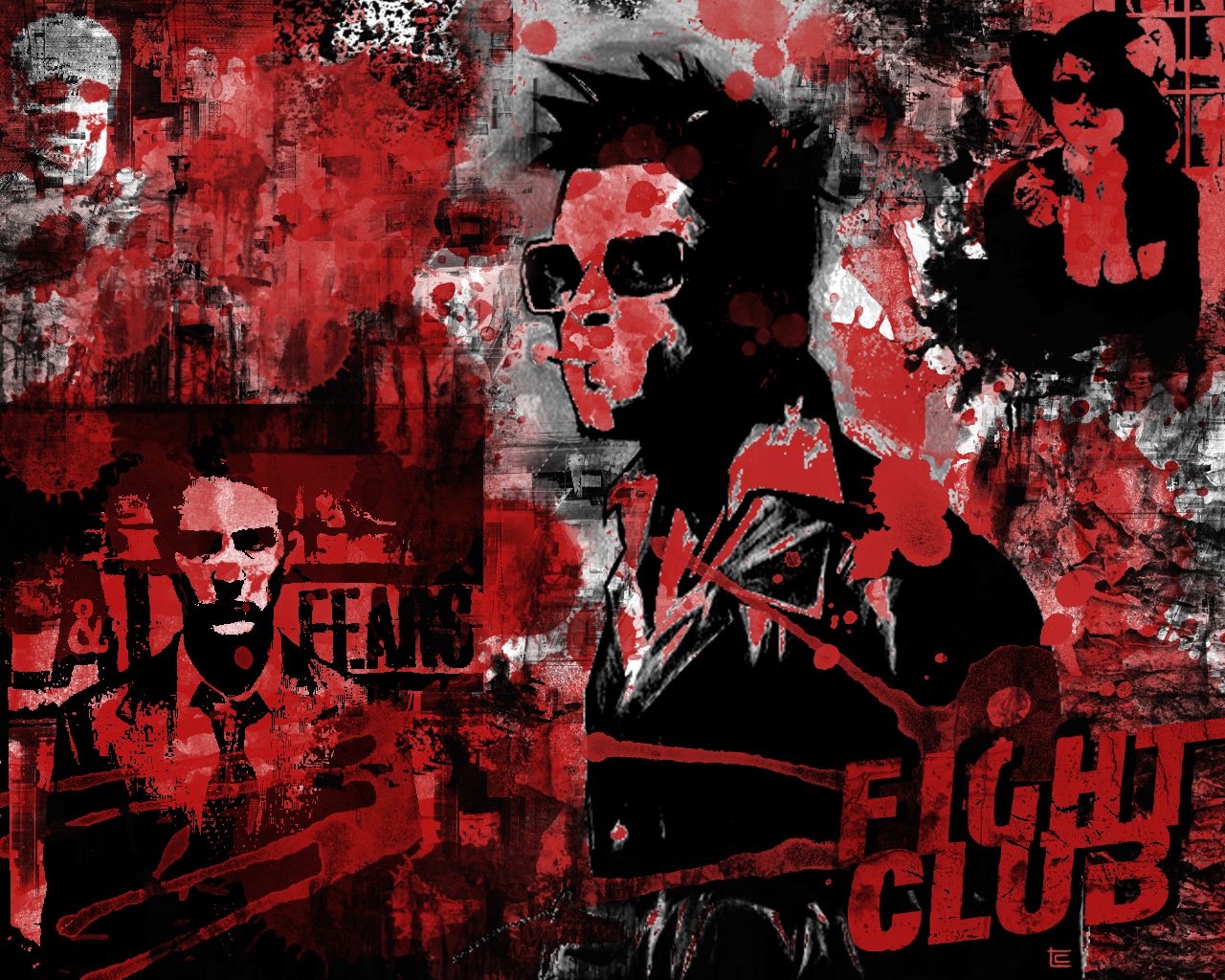 1280x1024 Fight Club Edward Norton Brad Pitt Tyler Durden Helena Bonham Carter Wallpaper
