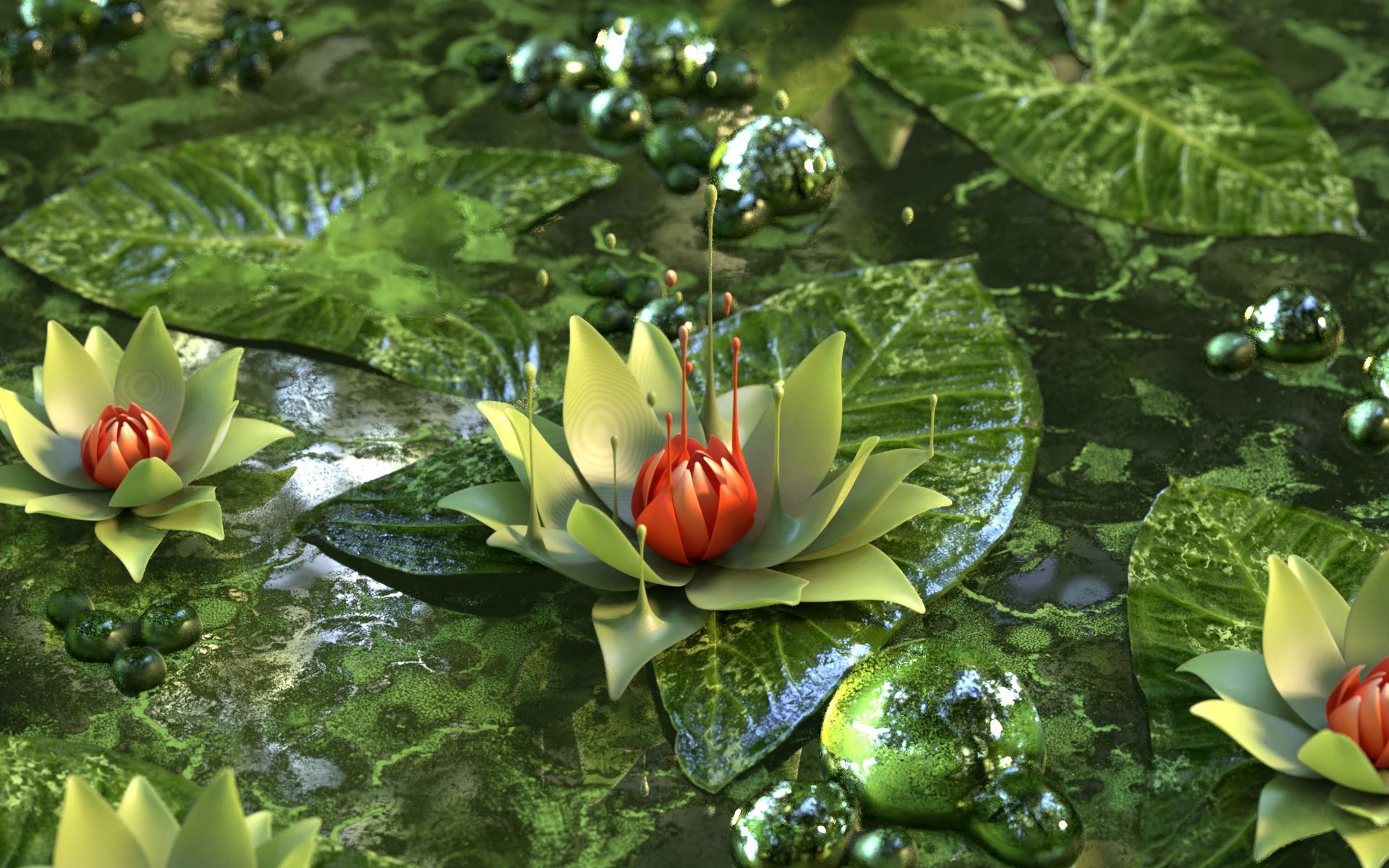 1920x1200 Download Wallpaper 1920x1200 Water Lily Lotus Flower Green Widescreen 16 10 Hd Background