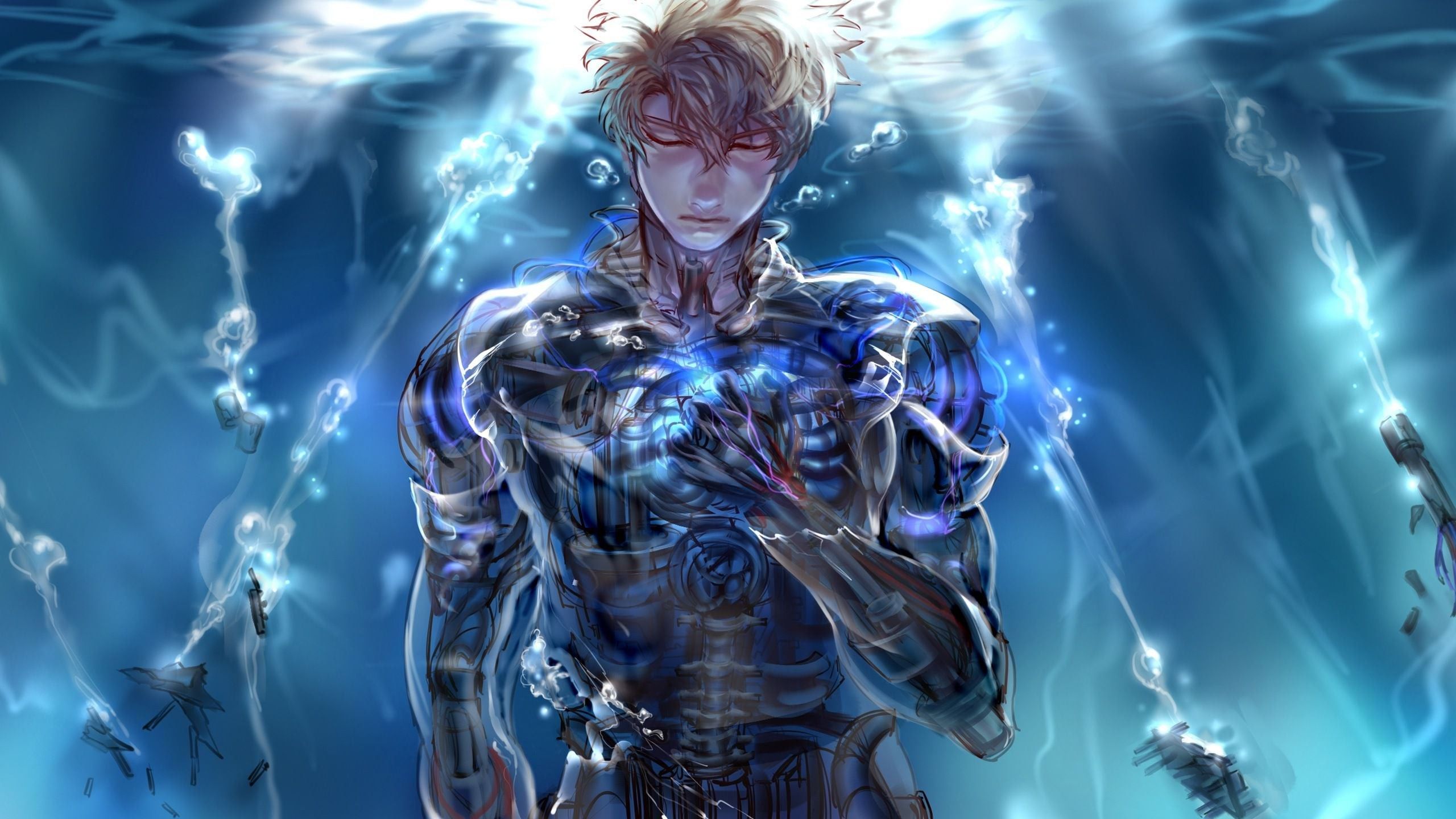 2560x1440 Free Download One Punch Man Genos Wallpaper Download Background 2560x1440 For Your Desktop Mobile Tablet Explore One Punch Man Hd Wallpaper One Punch Man Wallpaper One Punch Man