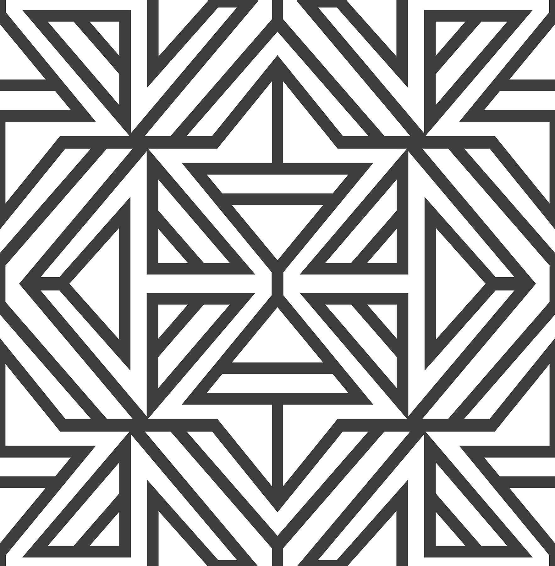 1766x1800 Helios Black Geometric Wallpaper