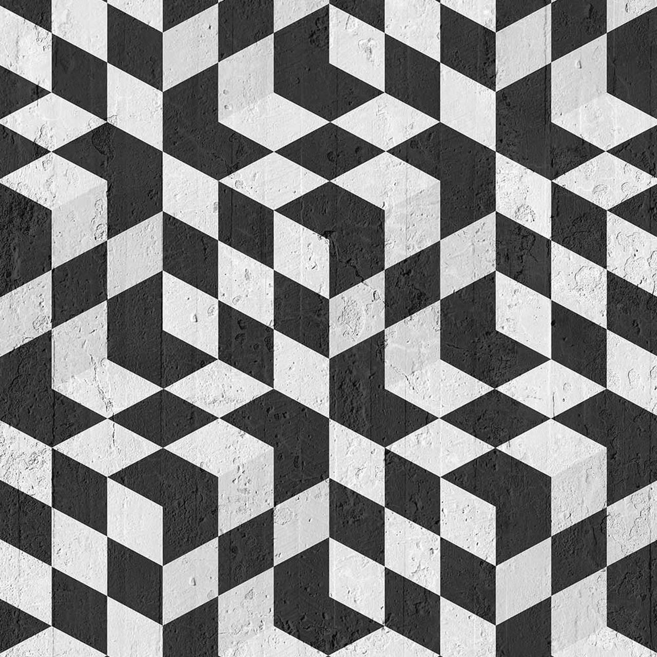 1280x1280 Black And White Geometric Wallpaper