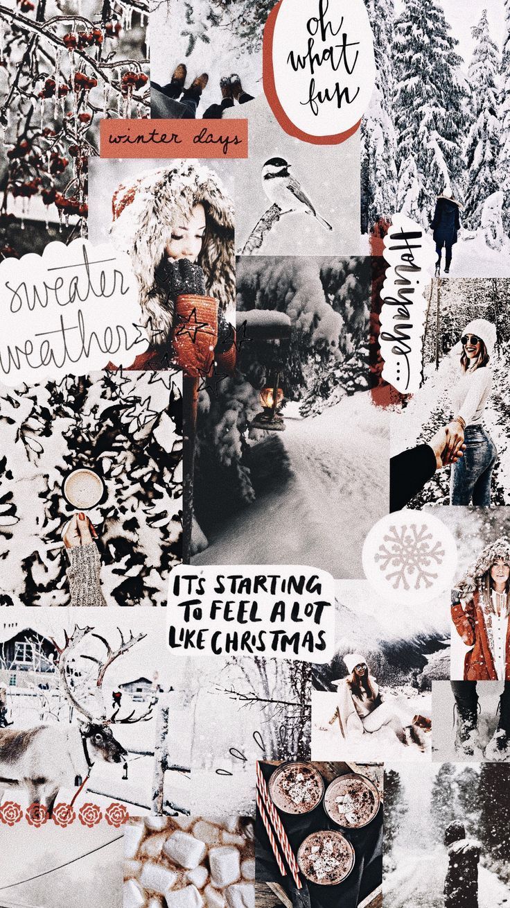 736x1309 Winter Aesthetic Wallpaper Christmas Collage Collage
