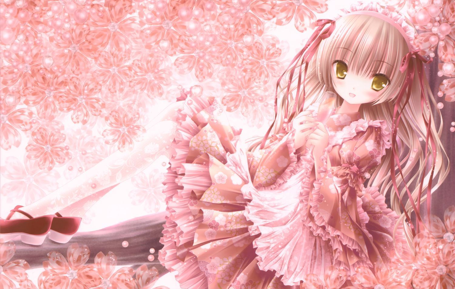 1500x953 Pink Anime Wallpaper