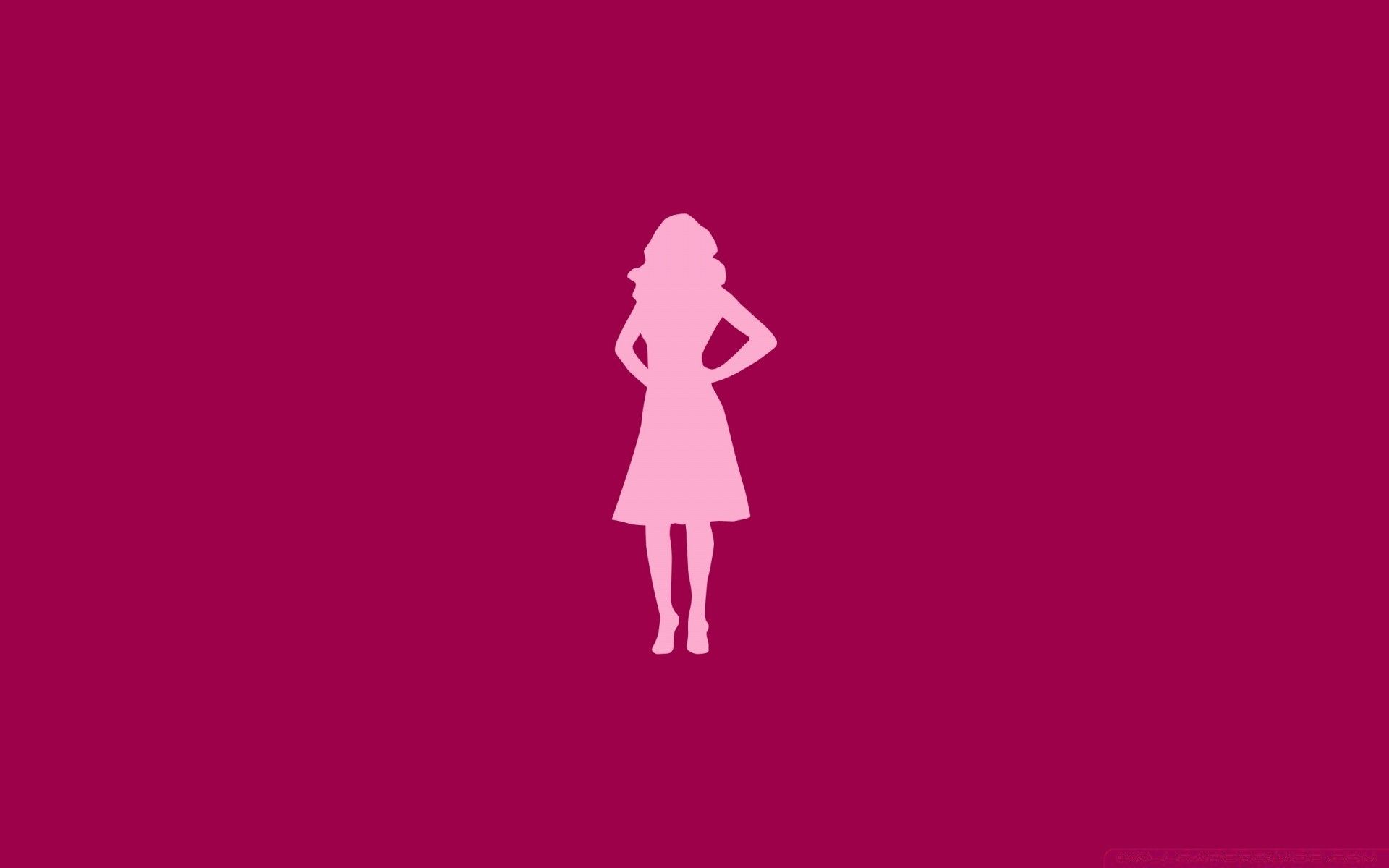 1920x1200 Pink Girl Silhouette
