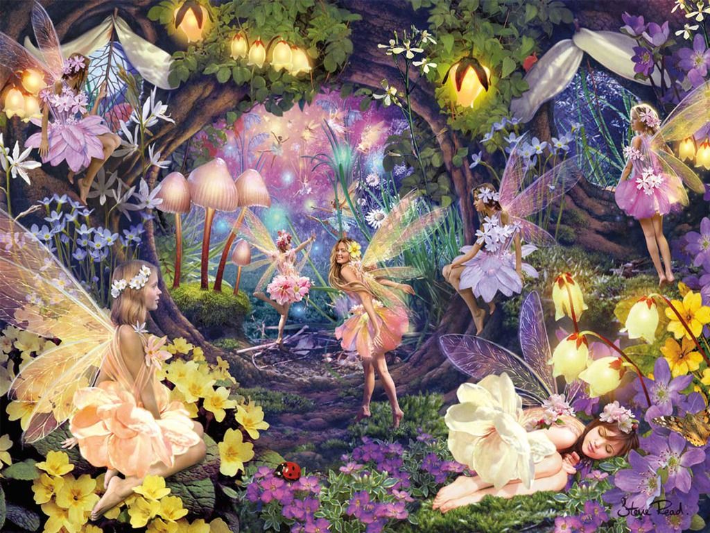 1024x768 Garden Fairy Wallpaper
