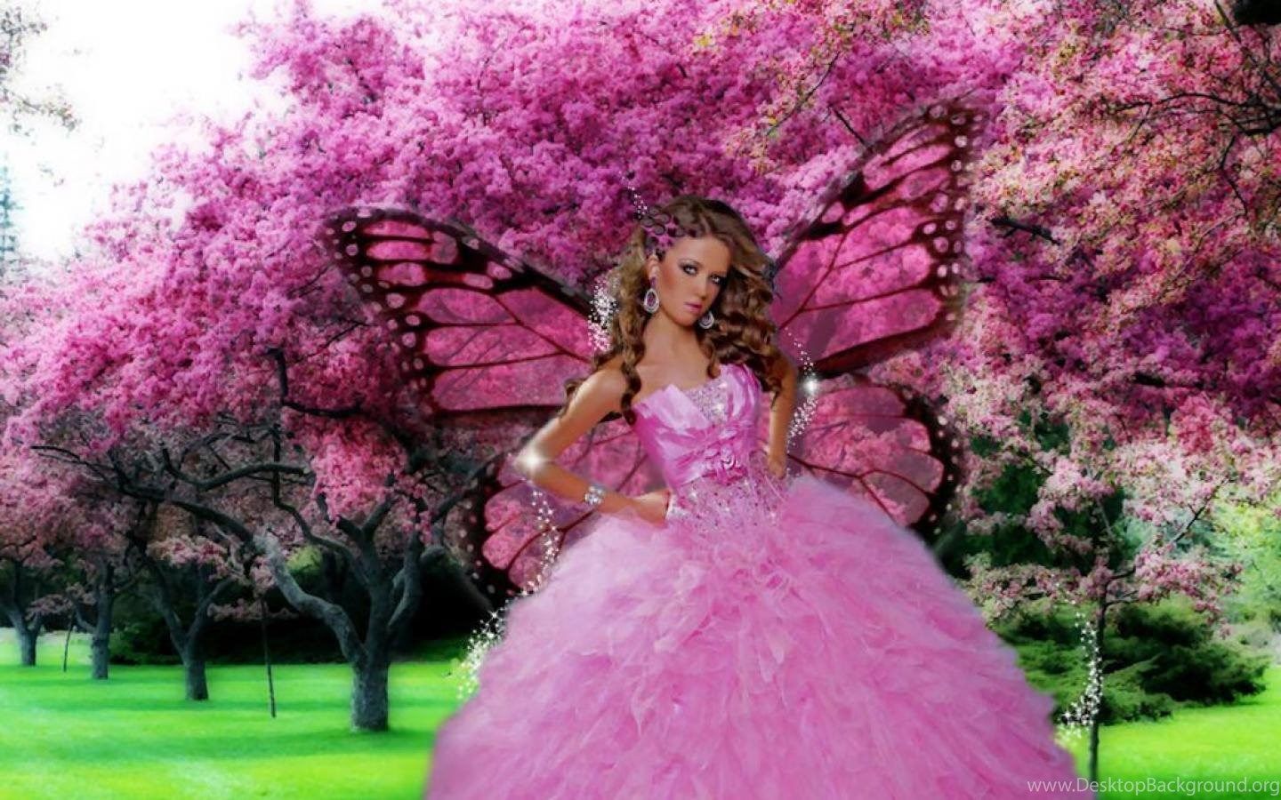1440x900 Spring Pink Parfait Fairy Fantasy Wallpaper Desktop Background
