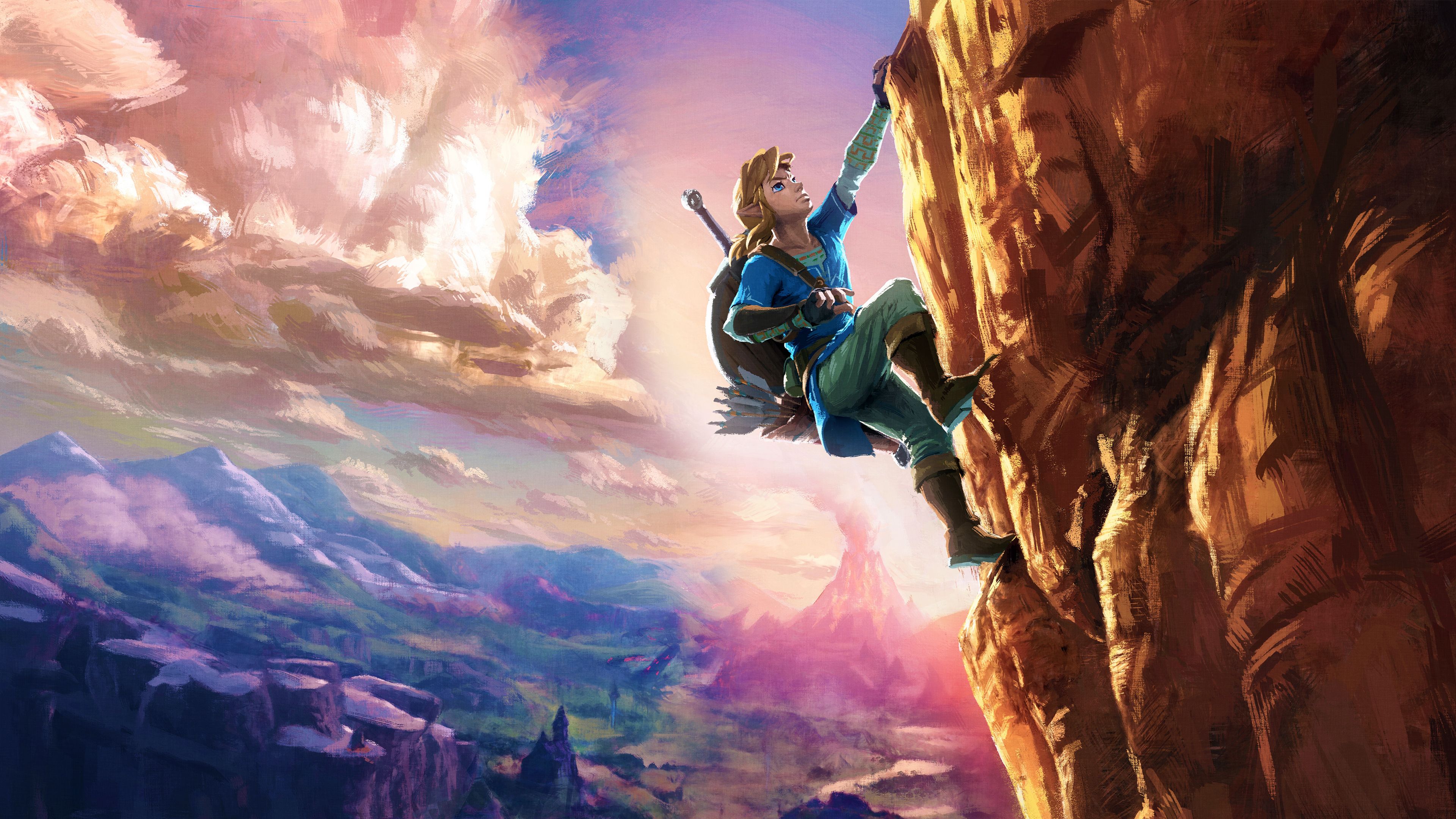 3840x2160 The Legend Of Zelda Breath Of The Wild Wallpaper Climbing Hd Wallpaper Background Download