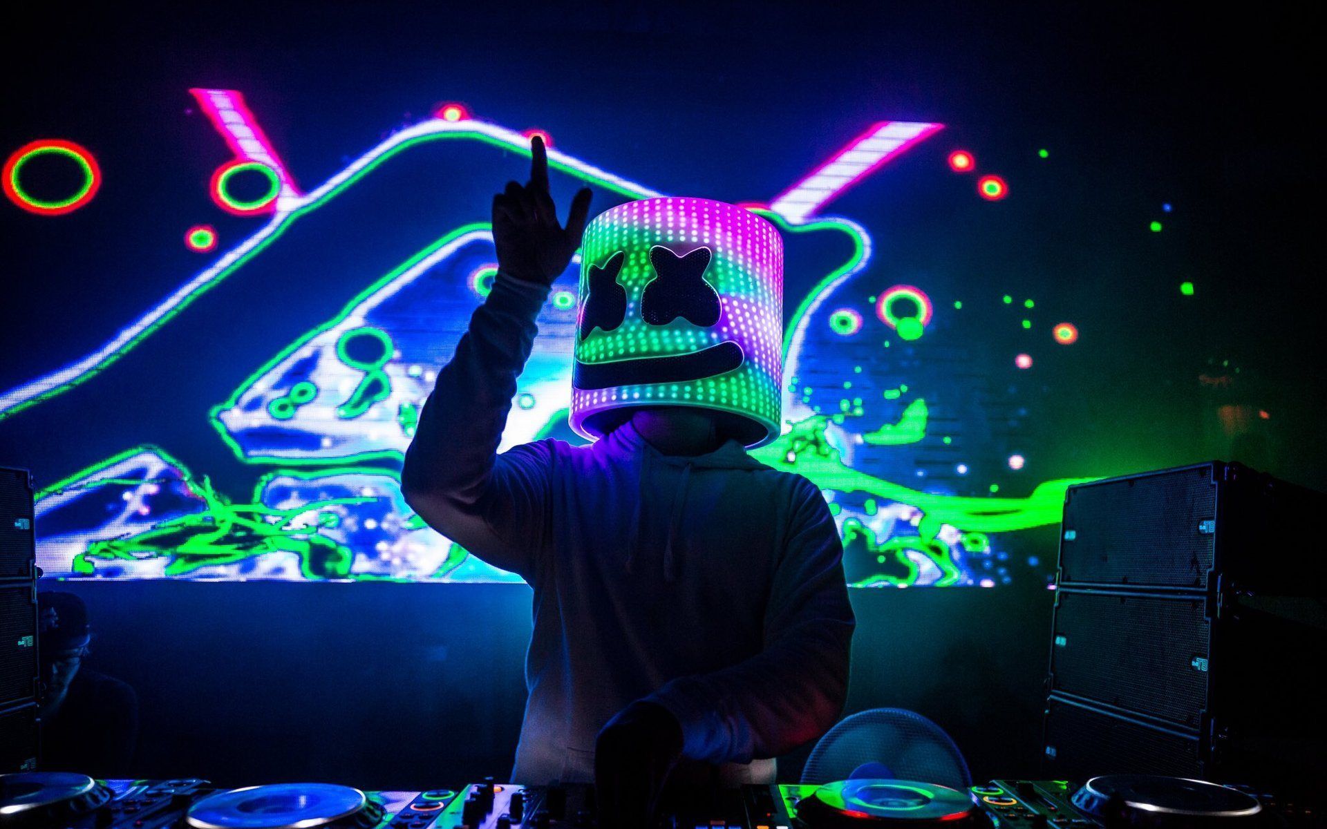 1920x1200 Download Wallpaper Marshmello Night Club Dj Neon Light Progressive House Concert For Desktop With Resolution 1920x1200 High Quality Hd Picture Wallpaper