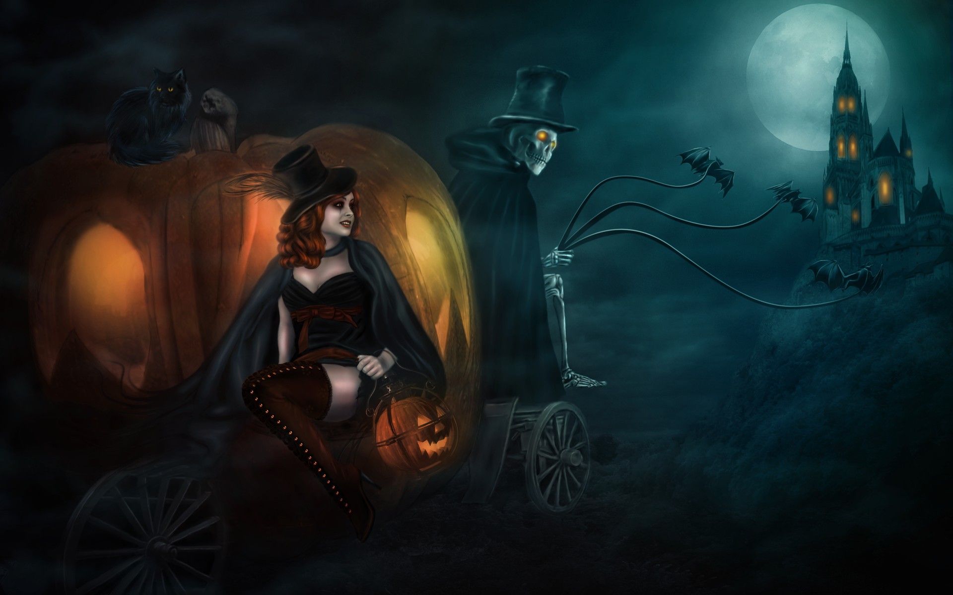 1920x1200 Halloween Witch Wallpaper Scary Witch Girl Driving Through Hd