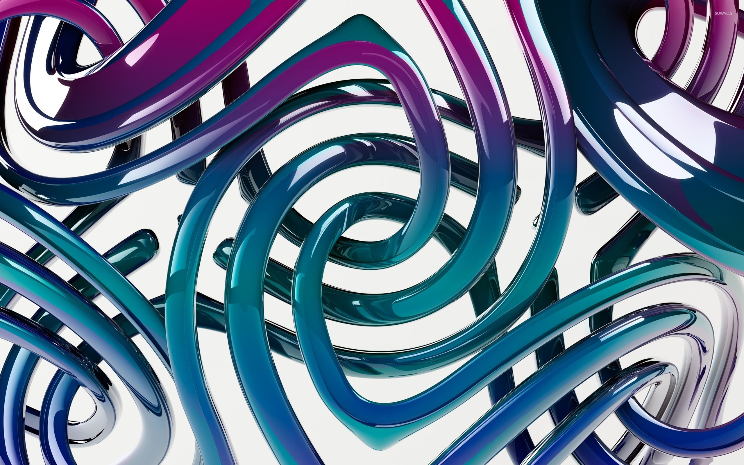 2560x1600 Blue And Purple Swirling Tubes Wallpaper 3d Wallpaper