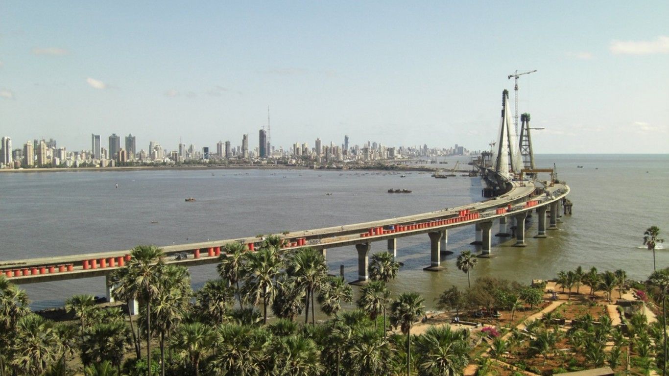 1366x768 Mumbai Bridge India Of Asia Travel Wallpaper 1366x768 Free