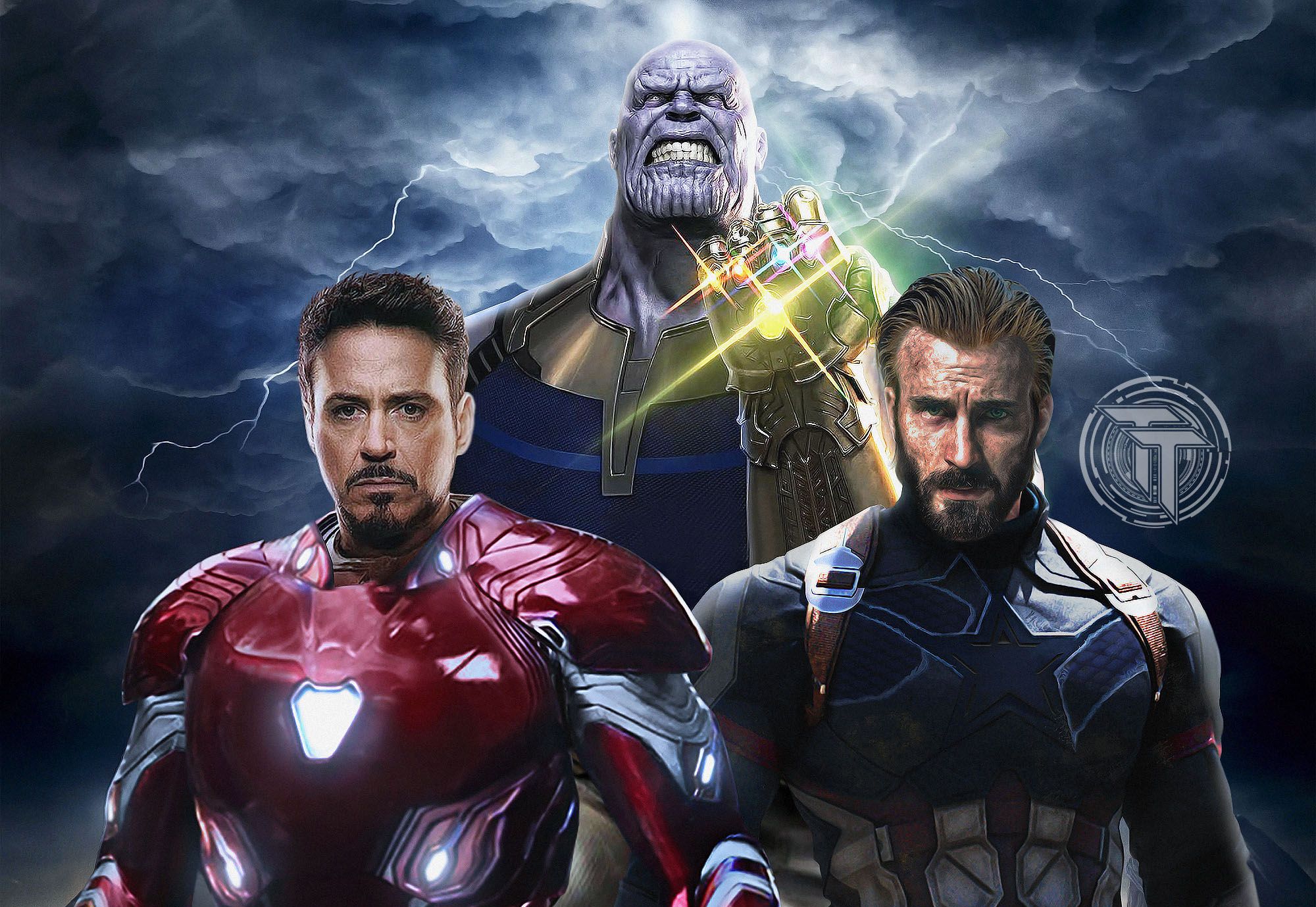 2000x1379 Avengers Infinity War Captain America Iron Man Thanos