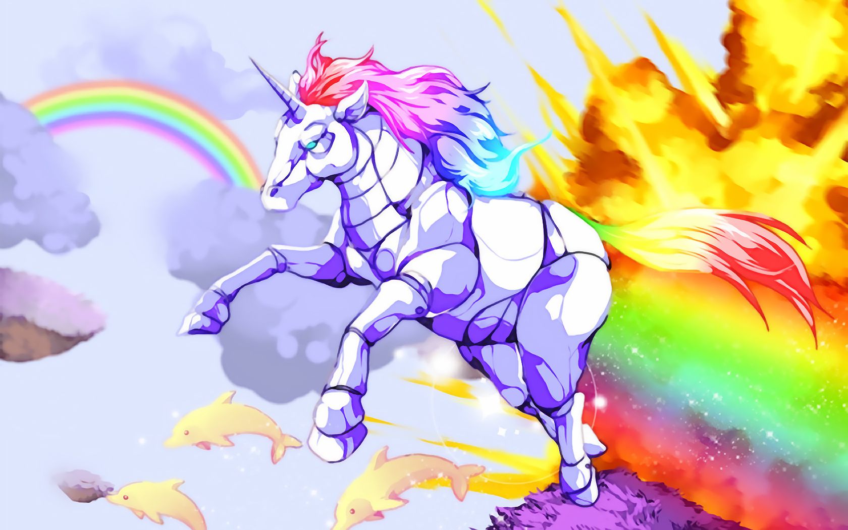 1680x1050 Robot Unicorn Attack Wallpaper And Background Image