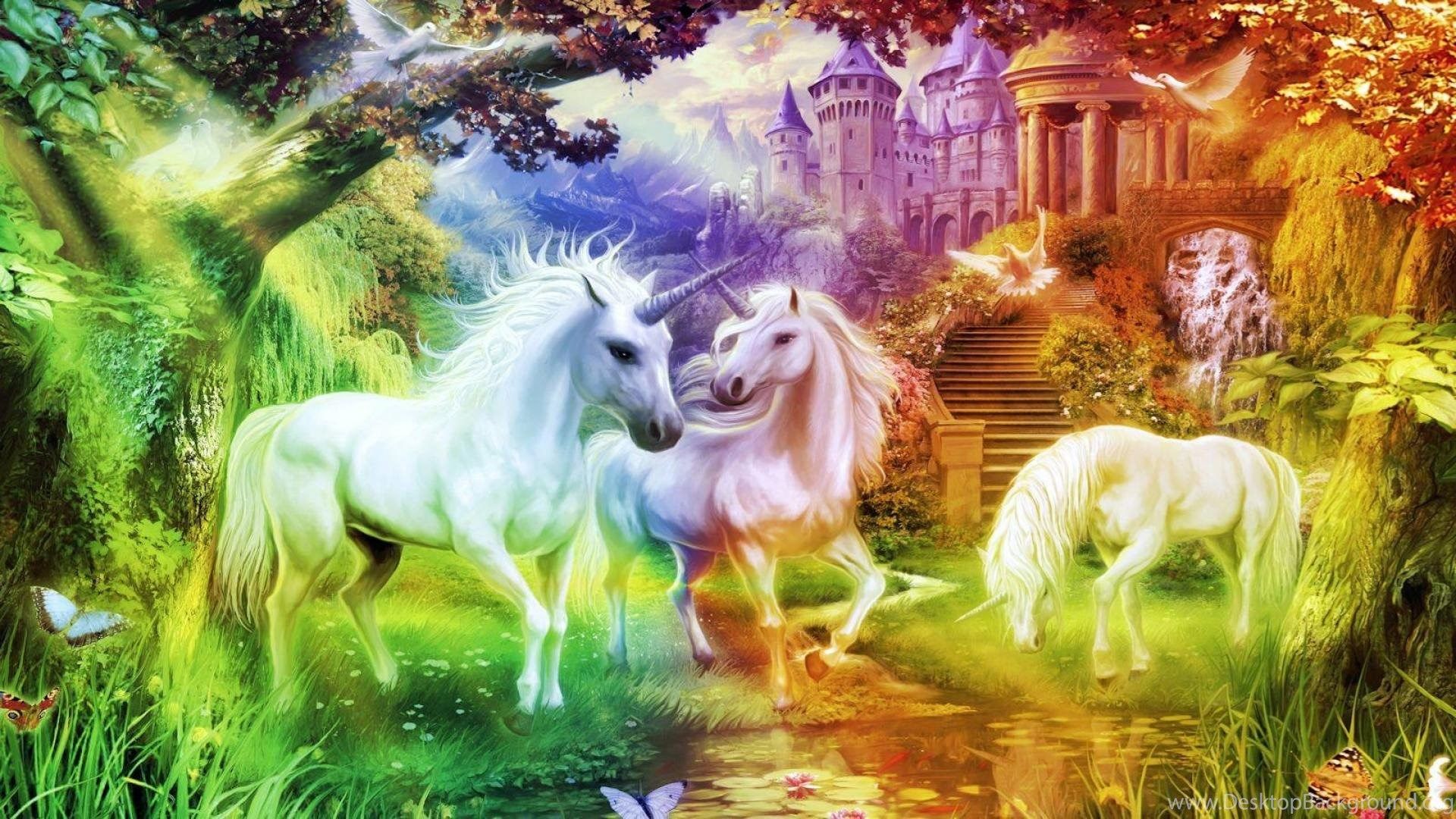 1920x1080 Rainbow Unicorn Kingdom 1216595 Wallpaper Desktop Background