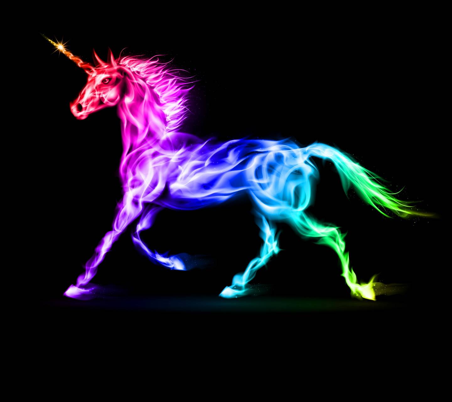 1440x1280 Rainbow Unicorn Wallpaper