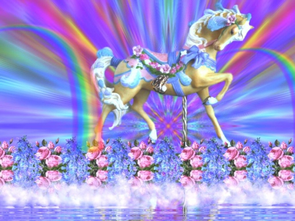 1024x768 Unicorn Rainbow Wallpaper