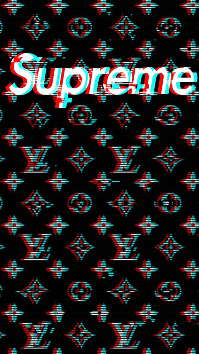 670x1191 Supreme Louis Vuitton Wallpaper