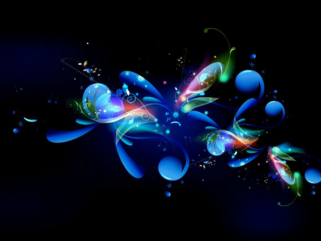 1024x768 Black And Blue Abstract Awesome Wallpaper 320