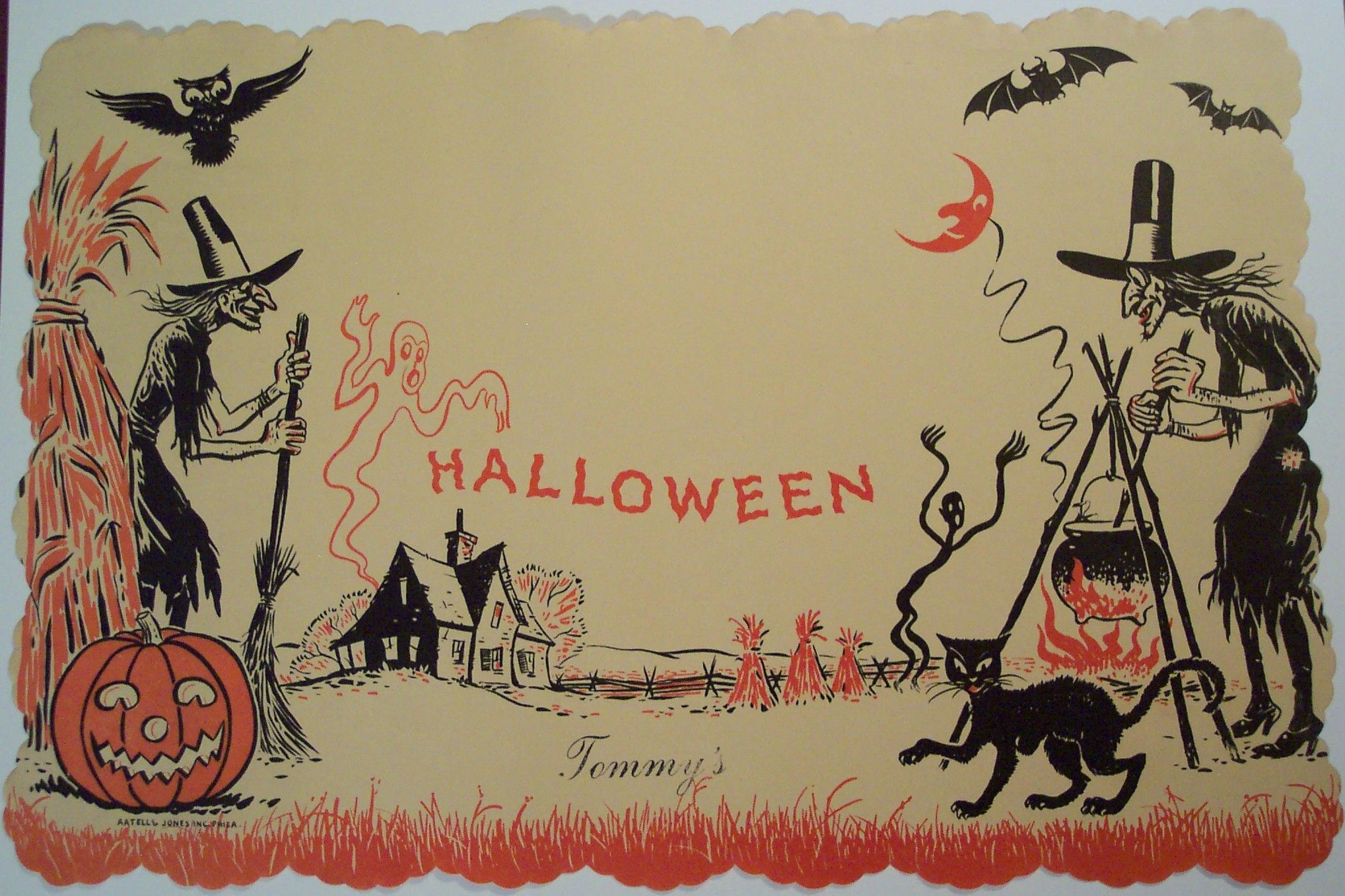 2037x1357 Vintage Halloween Owl Wallpaper