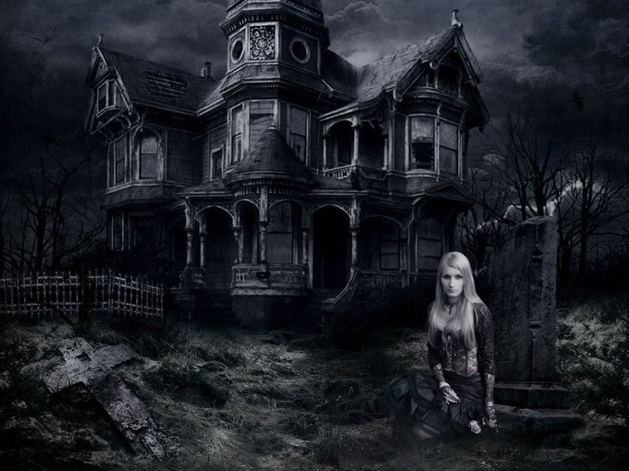 1280x960 Haunted House Desktop Wallpaper Haunted Mansion Wallpaper Halloween Background Scary Houses
