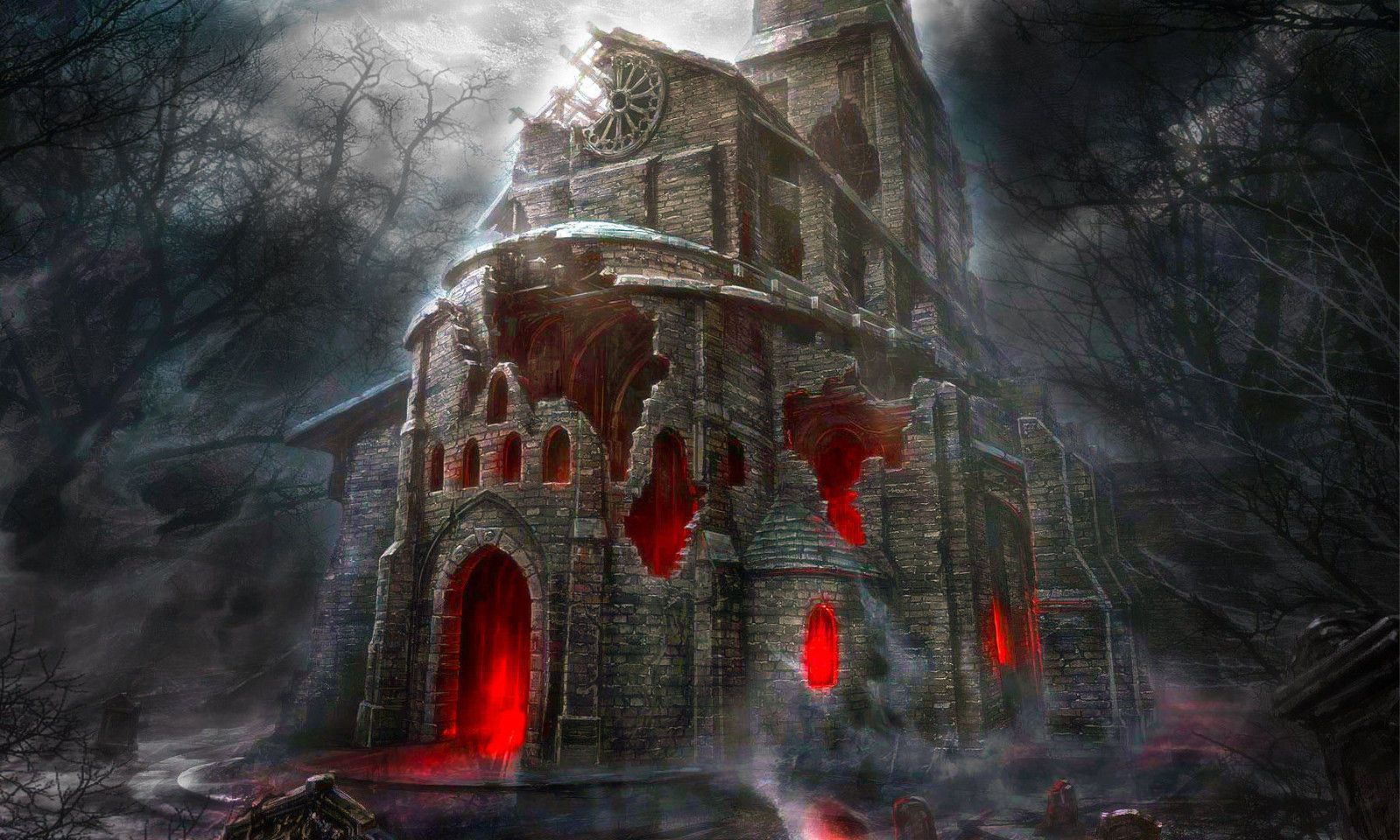 1600x960 4 95 Gbp Framed Print Haunted Ruins Of An Old Church Gothic Picture Horror Poster Art Ebay Home Garden Gothic Wallpaper Scary Houses Scary Wallpaper